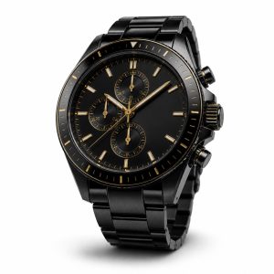 Black performance chronograph watch