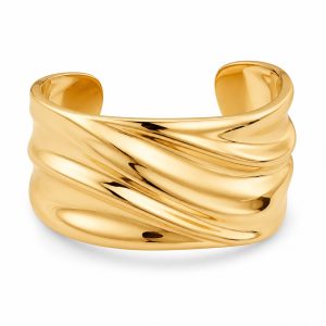 Sculptural gold statement cuff